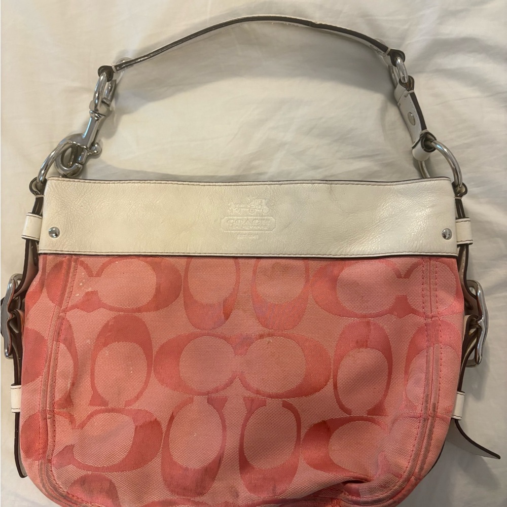 Vintage Pink Coach Shoulder Bag